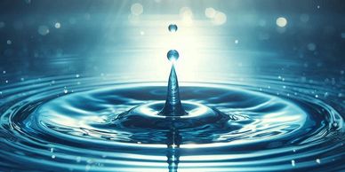 Water droplets and ripples