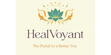 HealVoyant in big letters. Tag line underneath says, The portal to a better you.