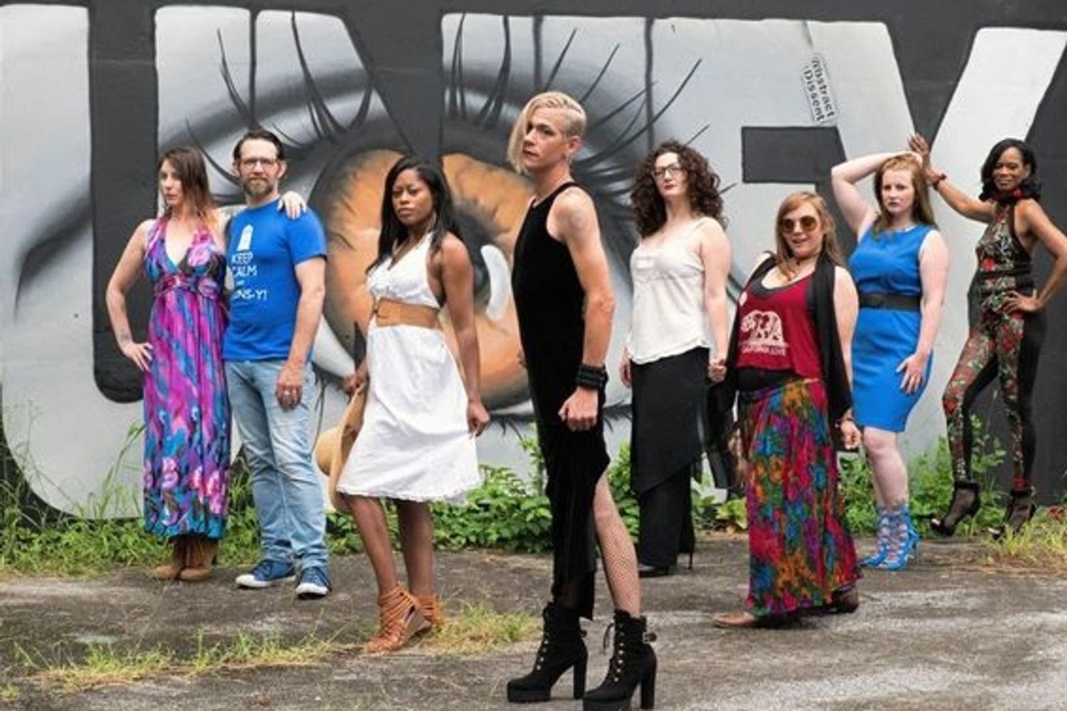 Group Wardrobe Shot of Various Models wearing various outfits available at The Funk!