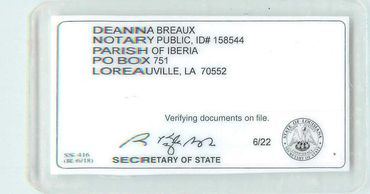 Iberia Notary License