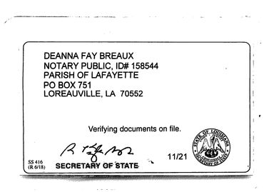 Lafayette Notary Licenses