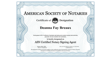 Signing Agent Certificate