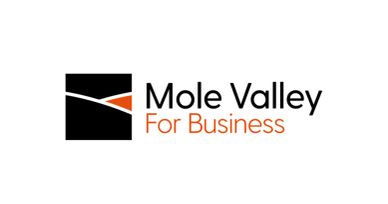 Mole Valley For Business logo with black and orange elements.