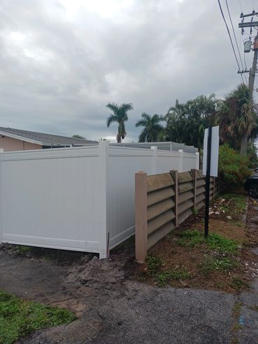 newly installed vynil fence