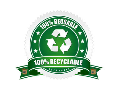 100% Reusable, 100% Recyclable guaranteed stamp of approval.  