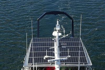 Solar panels on vessel