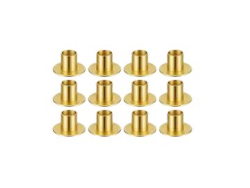 Set of twelve small brass bushings.