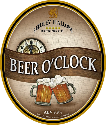 Beer O'Clock label from Reedley Hallows Brewing Co.