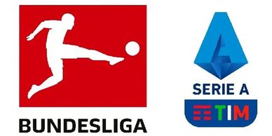 Logos of Bundesliga and Serie A football leagues.