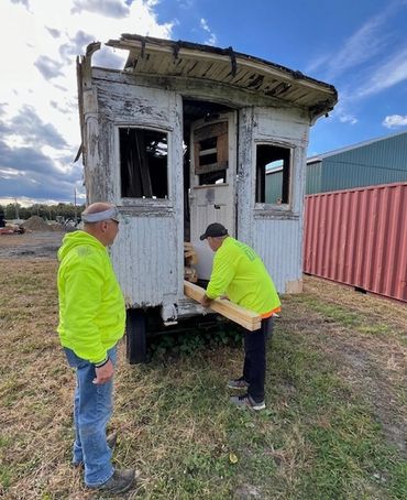 D&H Canal co coach 3. As of December 2024, the car is located indoors for restoration work.