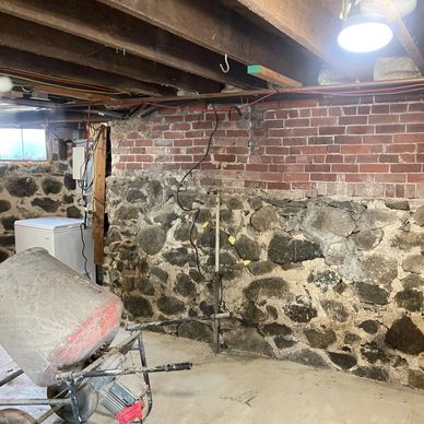 Ipswich Ma stone foundation repairs and waterproofing