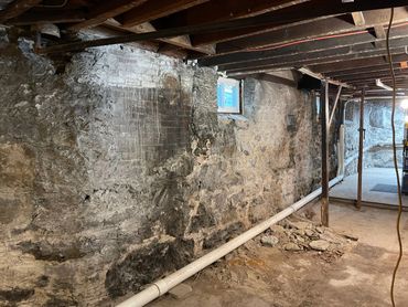 Winchester stone foundation waterproofing.