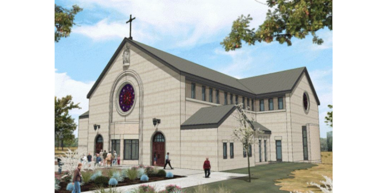 Rendering of Prince of Peace Catholic Church, Kearney, NE.