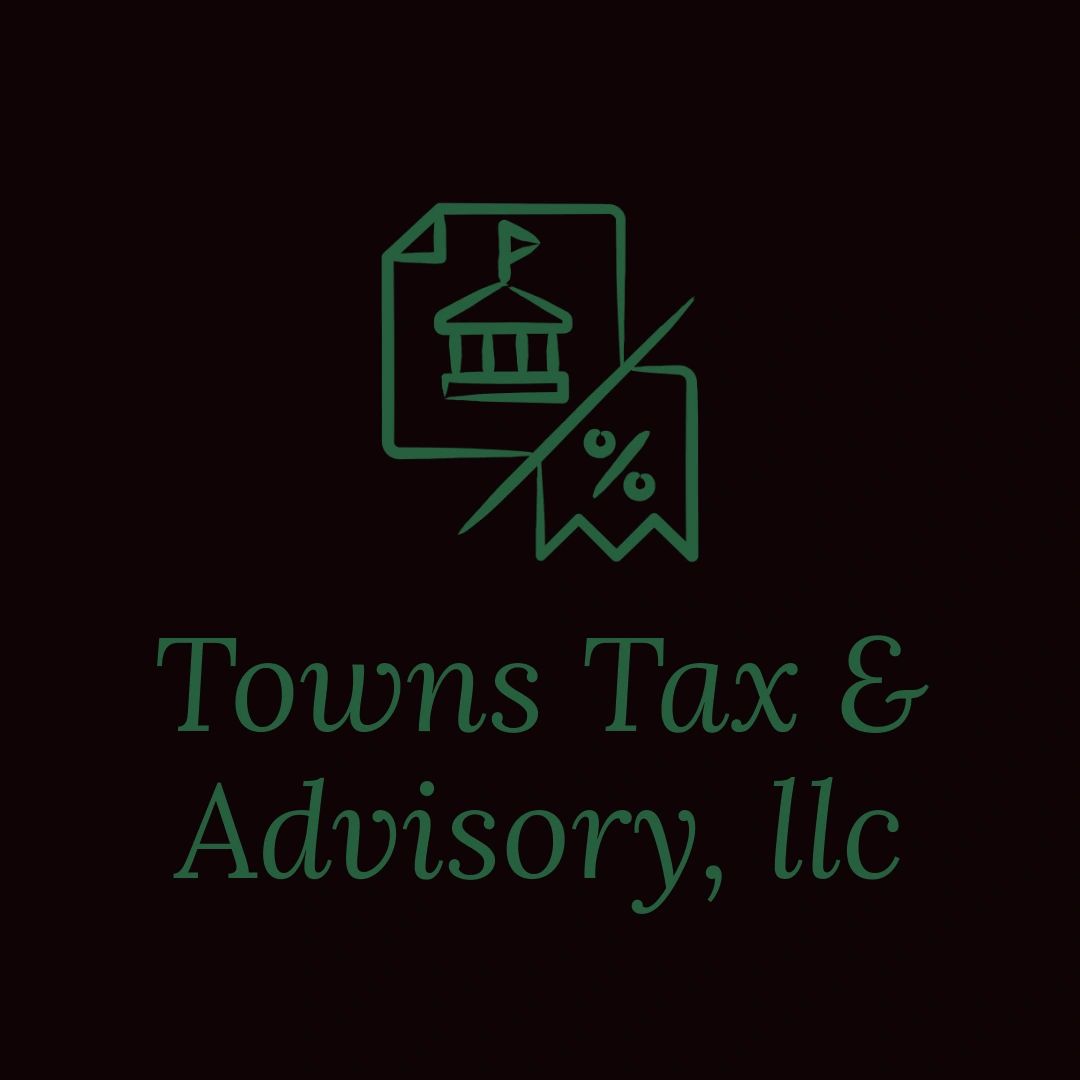 Logo for Towns Tax & Advisory, llc with tax and advisory icons.