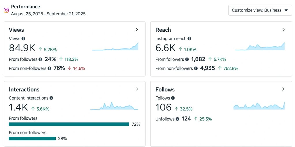 Statistici Instagram – campanie INFJ Life, rezultate management social media Ineu Arad România