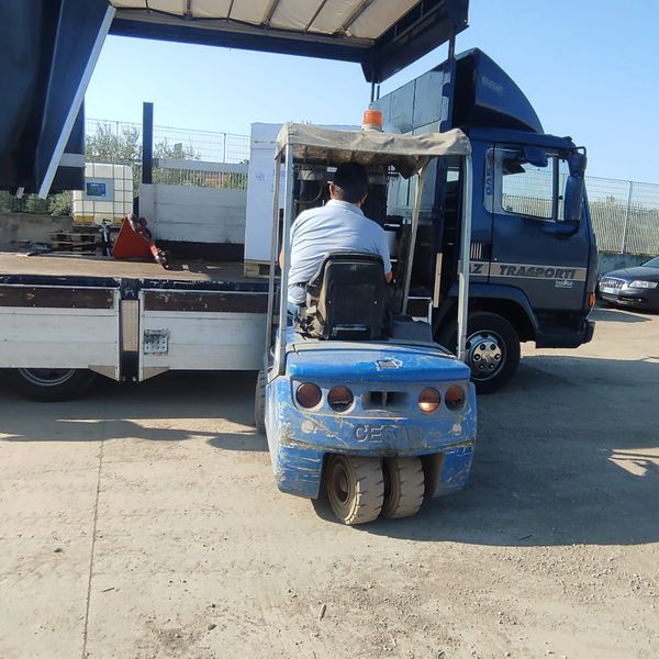 merce su camion con muletto