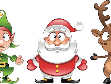 Pere Noel Kris Kringle and Rudolph