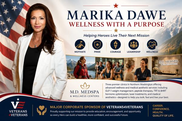 Marika Dawe supporting veterans and heroes through wellness, GLP-1 weight loss, BHRT, TRT and peptid