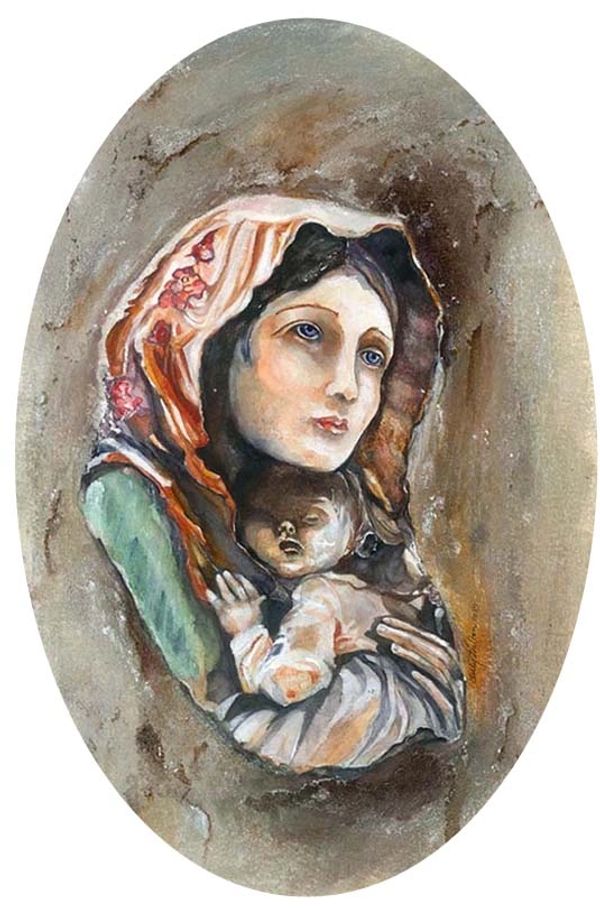 Madonna of Malta, original watercolor painting.