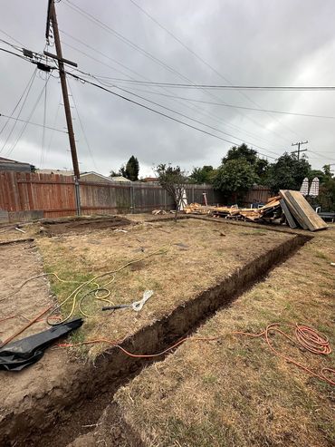 Excavation of footing and slab for Chula Vista ADU
