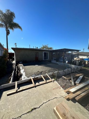 Foundation layout for new room addition inCollege Area San Diego, CA LZ Construction