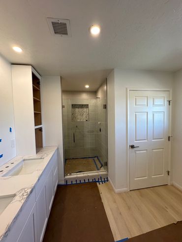 Completed view of Allied Gardens Bathroom Remodel Lz Construction Design/Build Remodeling