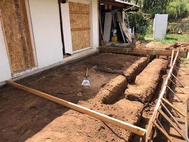 Fondation excavation at Lakeside, CA room addition by LZ Construction