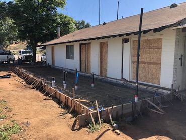 Forms and rebar of Lakeside, CA room addition