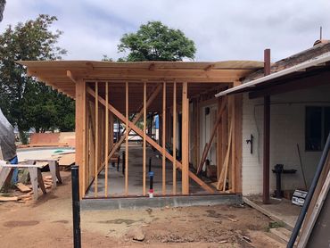 Side view of Lakeside, CA room addition to the rear yard of the residence by LZ Construction