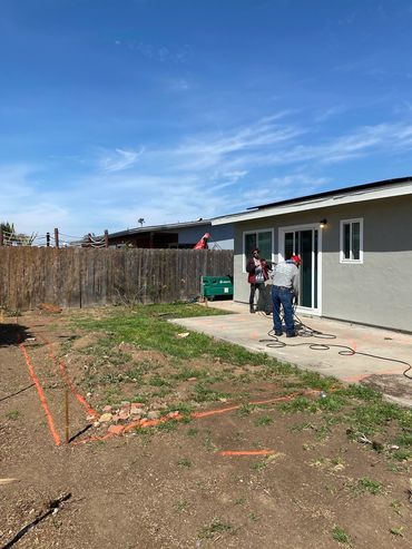 Demolition of existing patio slab in footprint of new Imperial Beach ADU project