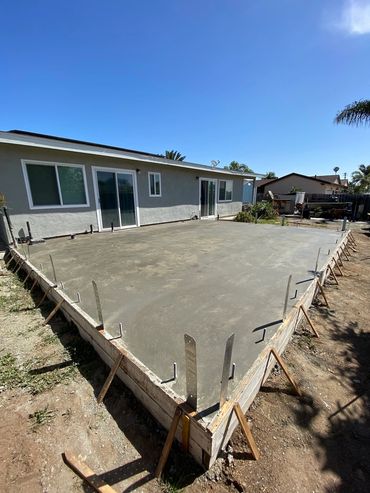 foundation slab poured for new Imperial Beach, CA ADU accessory dwelling unit