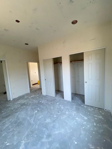 ADU accessory dwelling unit bedroom in Imperial beach with dual closet doors LZ Construction