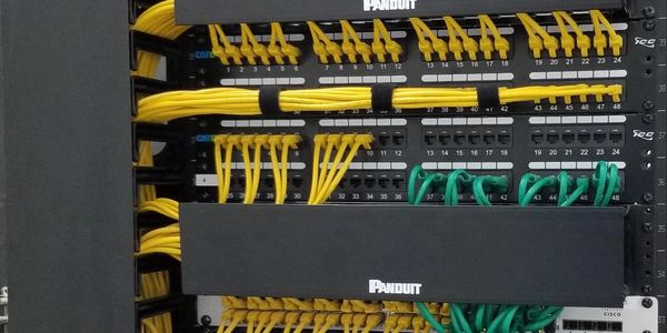 network equipment rack & patch panel