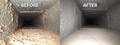 This is your typical duct, that over the years continues to build up dust and contaminants.