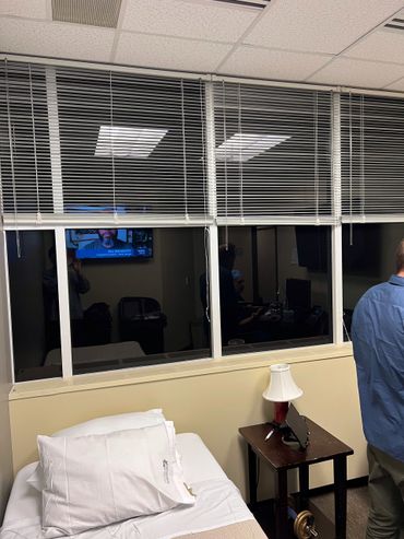 Ogden Regional Hospital doctors sleeping room utilized Johnson Blackout film for 0% light transfer