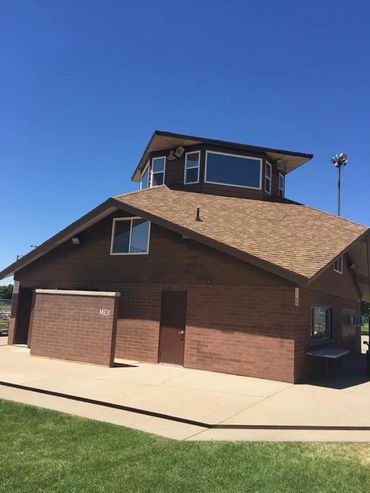 Weber County fairgrounds softball complex building with Suntek IDS bronze 20% installed