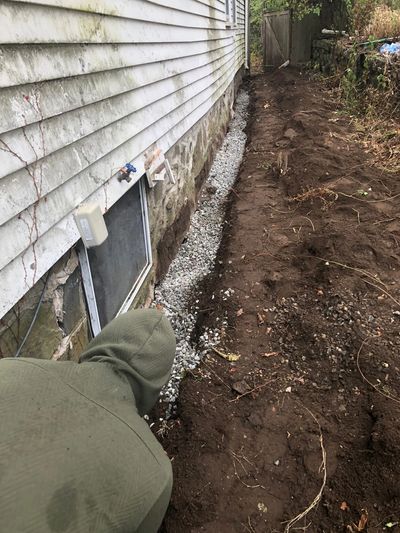 Salem exterior stone foundation repairs and french drain system