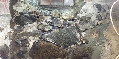Salem interior stone foundation repairs. How to fix stone foundations.