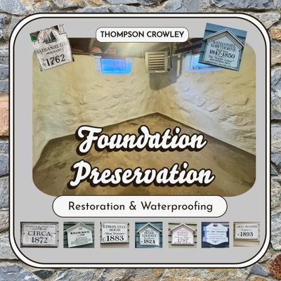 Clean basement foundation showcasing restoration and waterproofing by Thompson Crowley.