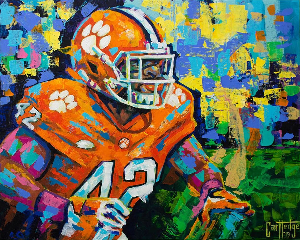 Clemson art, football art, sports art, chris cartledge artist