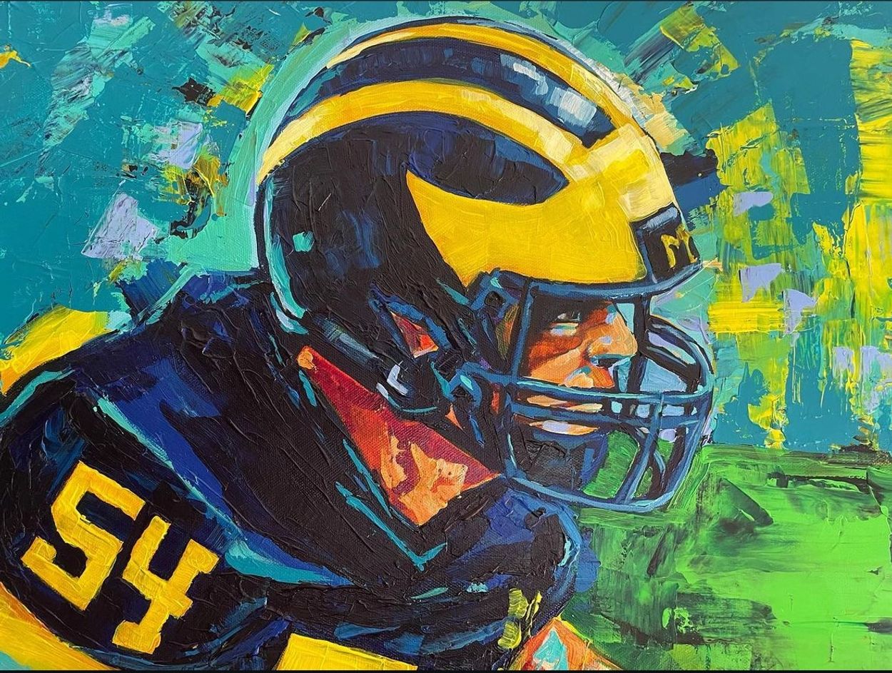 Football art, sports art, chris cartledge artist
