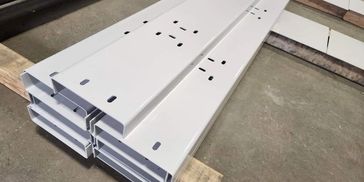 painted and fabricated steel supports/ side guards/ laser cutting
