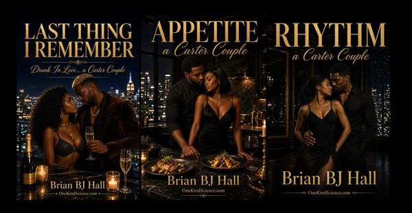 Romantic book covers featuring a stylish couple in elegant nighttime settings.