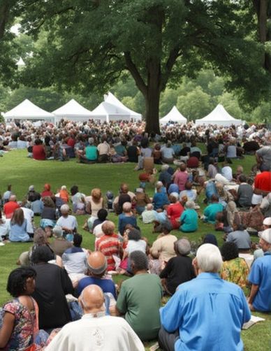 Community Crowd on the Lawn