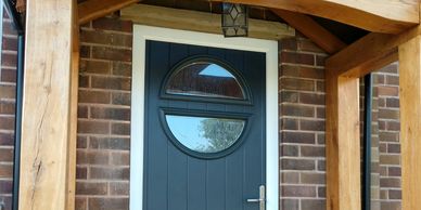 Circle style composite front door in Anthracite Grey fitted in Mansfield.