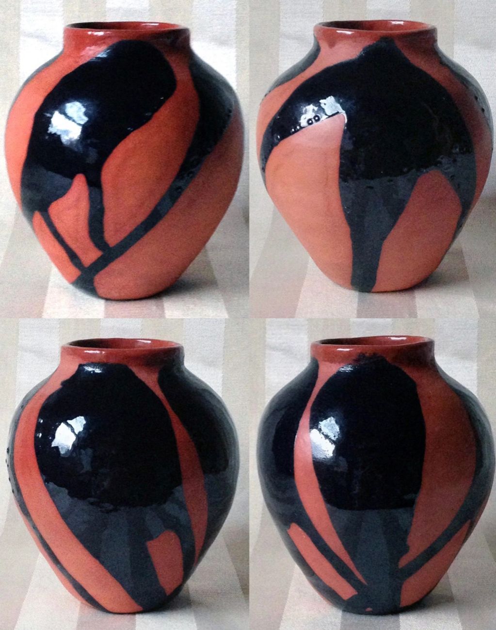 Hand built coil pot, glaze. ca. 1994