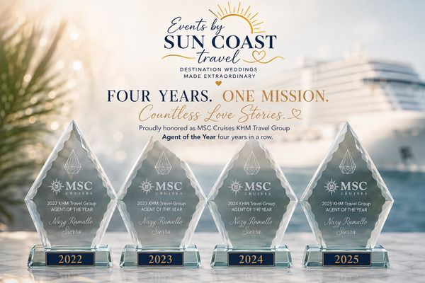 four years in a row #1 msc sales #1 usa travel advisor that sells msc wedding