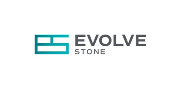 Logo of Evolve Stone company.