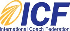 International Coach Federation logo with blue text and yellow design.