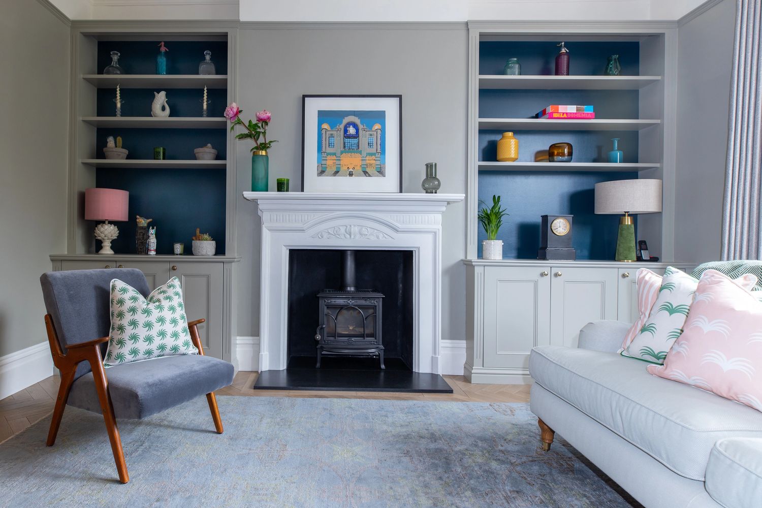 Living room renovation, period property in Ealing, West London. Victorian Features, fresh joinery.